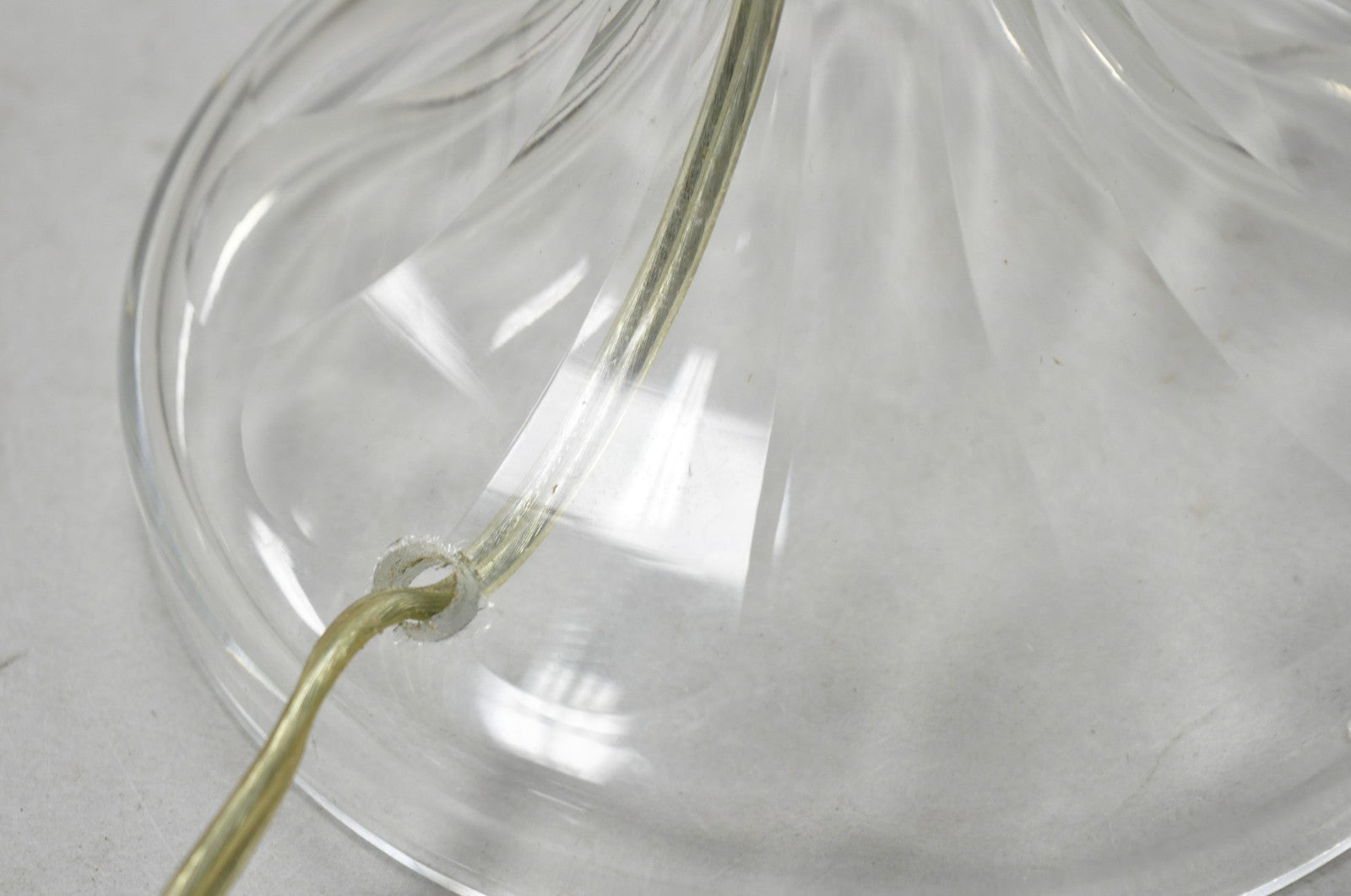 Antique Art Deco Diamond Cut Glass Column Small Petite Boudoir Table Lamps Pair