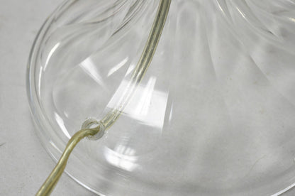 Antique Art Deco Diamond Cut Glass Column Small Petite Boudoir Table Lamps Pair