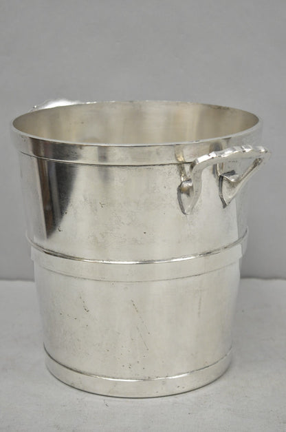 Vintage Mid Century Modern Nickel Silver Plated "Room Service" Champagne Bucket