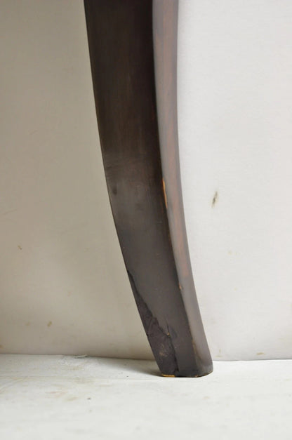 French Louis XV Style Marble Top Marquetry Inlay & Bronze Bombe Commode Dresser