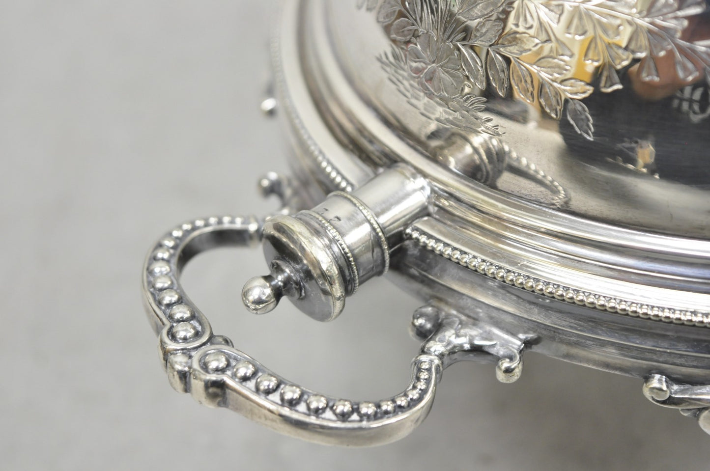 Antique Elkington & Co English Silver Plated Chafing Dish Revolving Dome Warmer