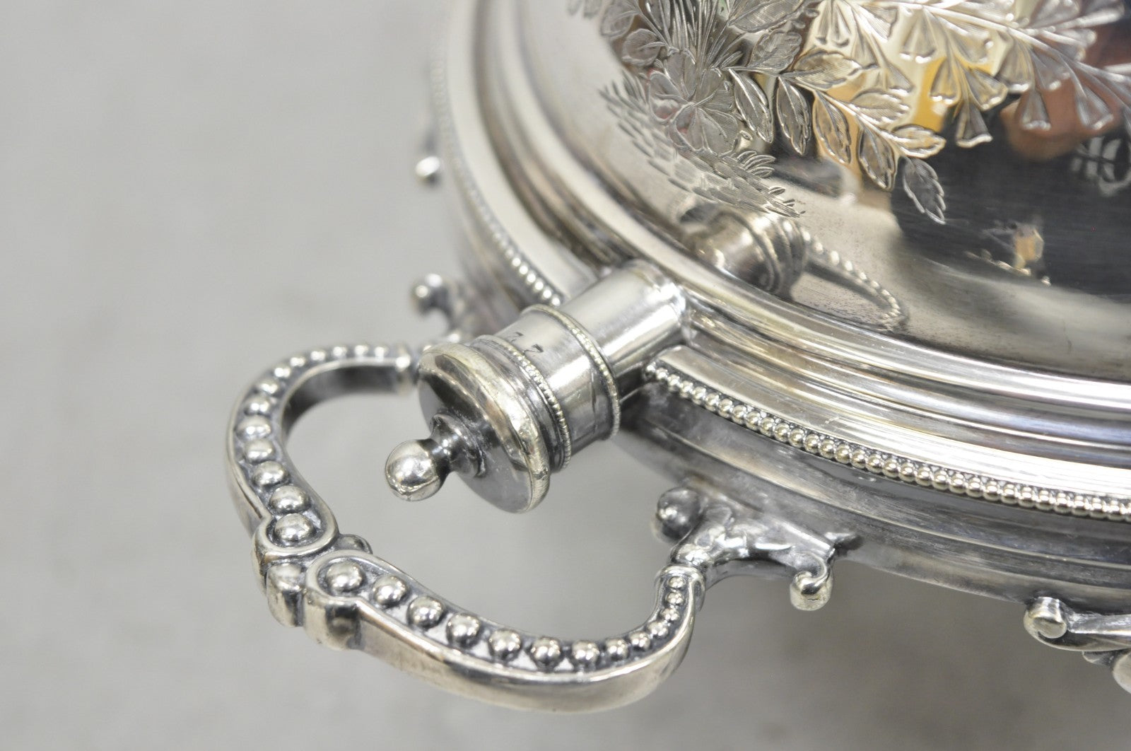 Antique Elkington & Co English Silver Plated Chafing Dish Revolving Dome Warmer
