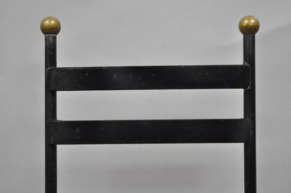Vintage Arthur Umanoff Wrought Iron Ladder Back MCM Dining Chairs - Set of 4