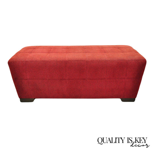 Directional Red Upholstered 56" Large Modern Charles Bench Seat Ottoman