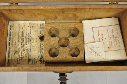 Vintage David White Instrument Surveying Equipment Plane Utility Level Oak Case