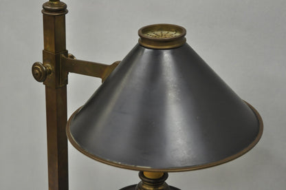 Vintage Chapman French Country Patinated Brass Branch Candlestick Desk Lamp
