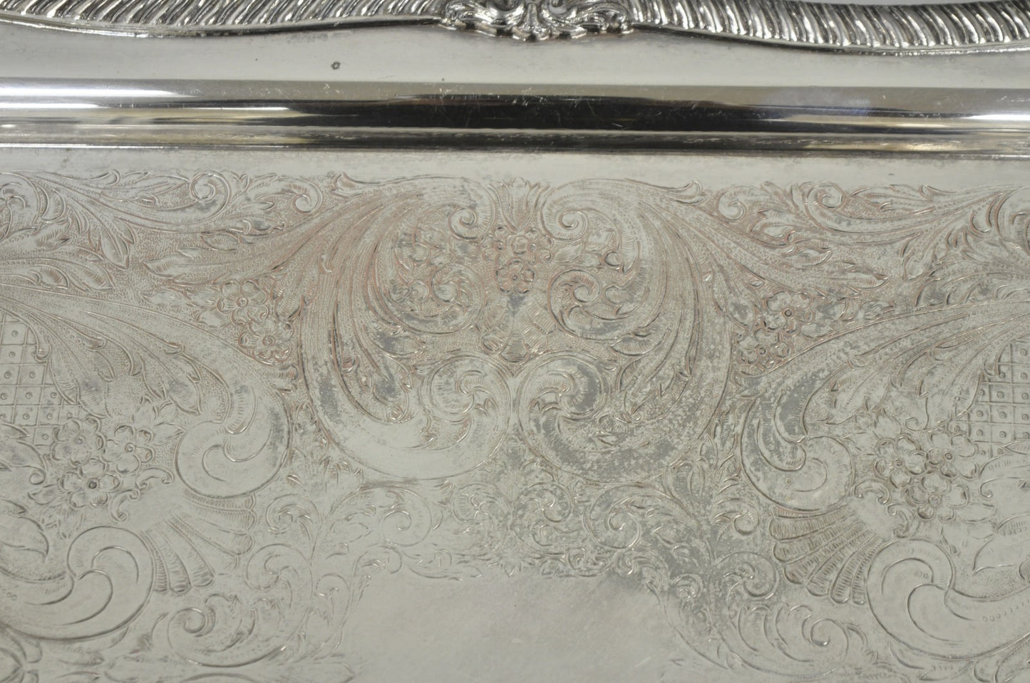 Vintage English Sheffield Victorian Silver Plated Twin Handle Bar Serving Tray
