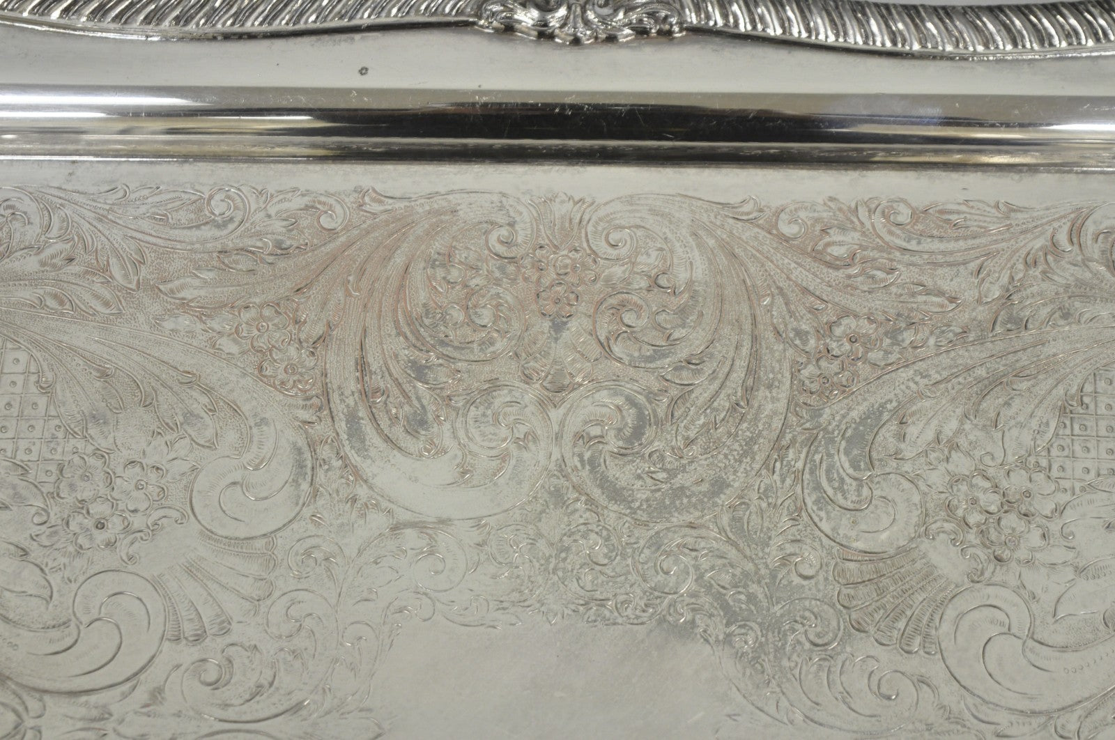 Vintage English Sheffield Victorian Silver Plated Twin Handle Bar Serving Tray
