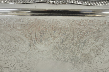 Vintage English Sheffield Victorian Silver Plated Twin Handle Bar Serving Tray