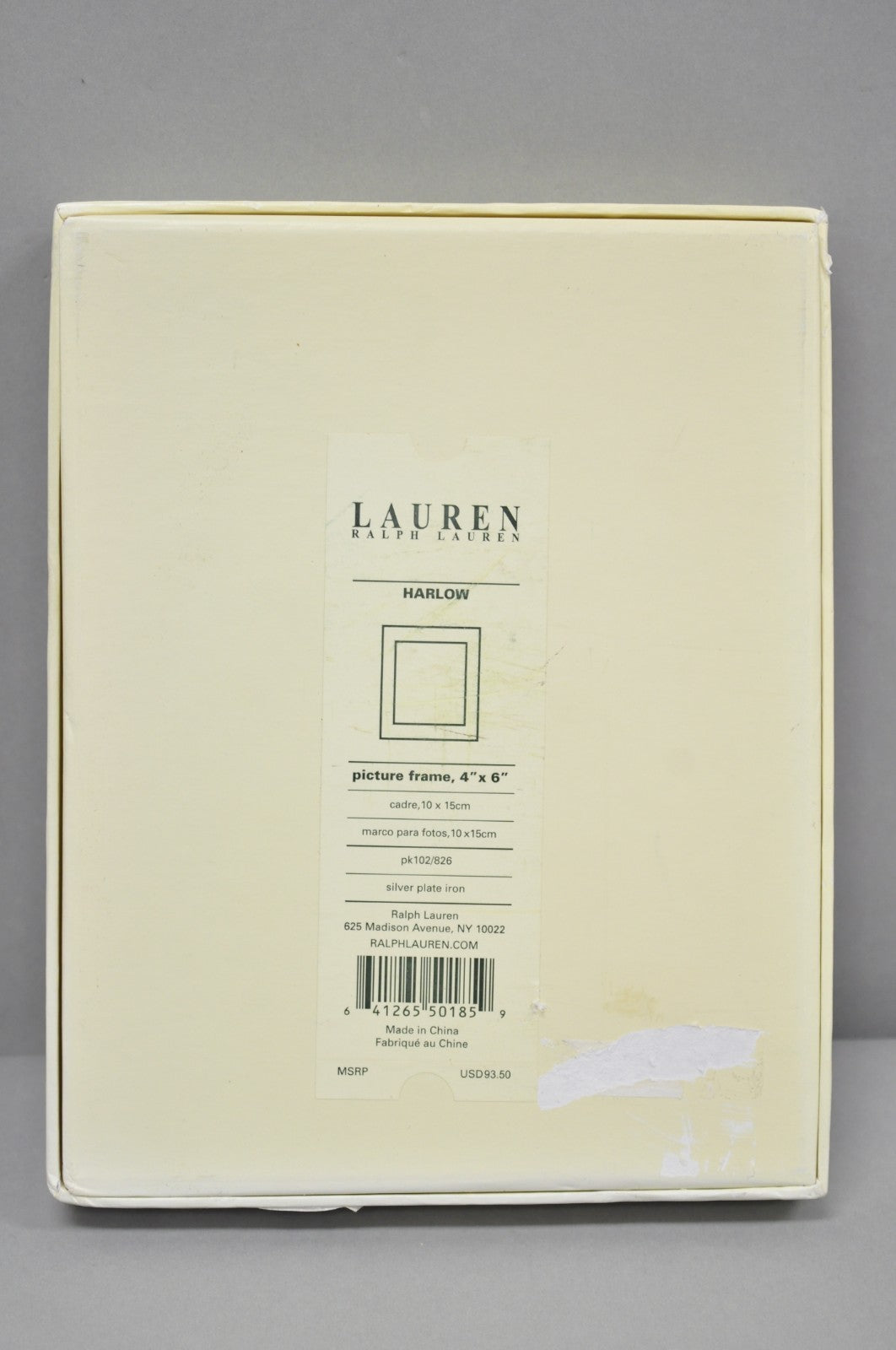 Lauren Ralph Lauren Harlow Burl Wood & Silver Plated 4x6 Photo Picture Frame NIB