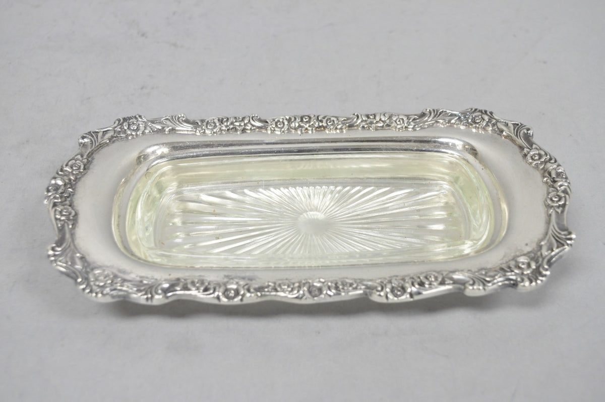 Vintage International Silver Countess Silver Plated Covered Butter Dish
