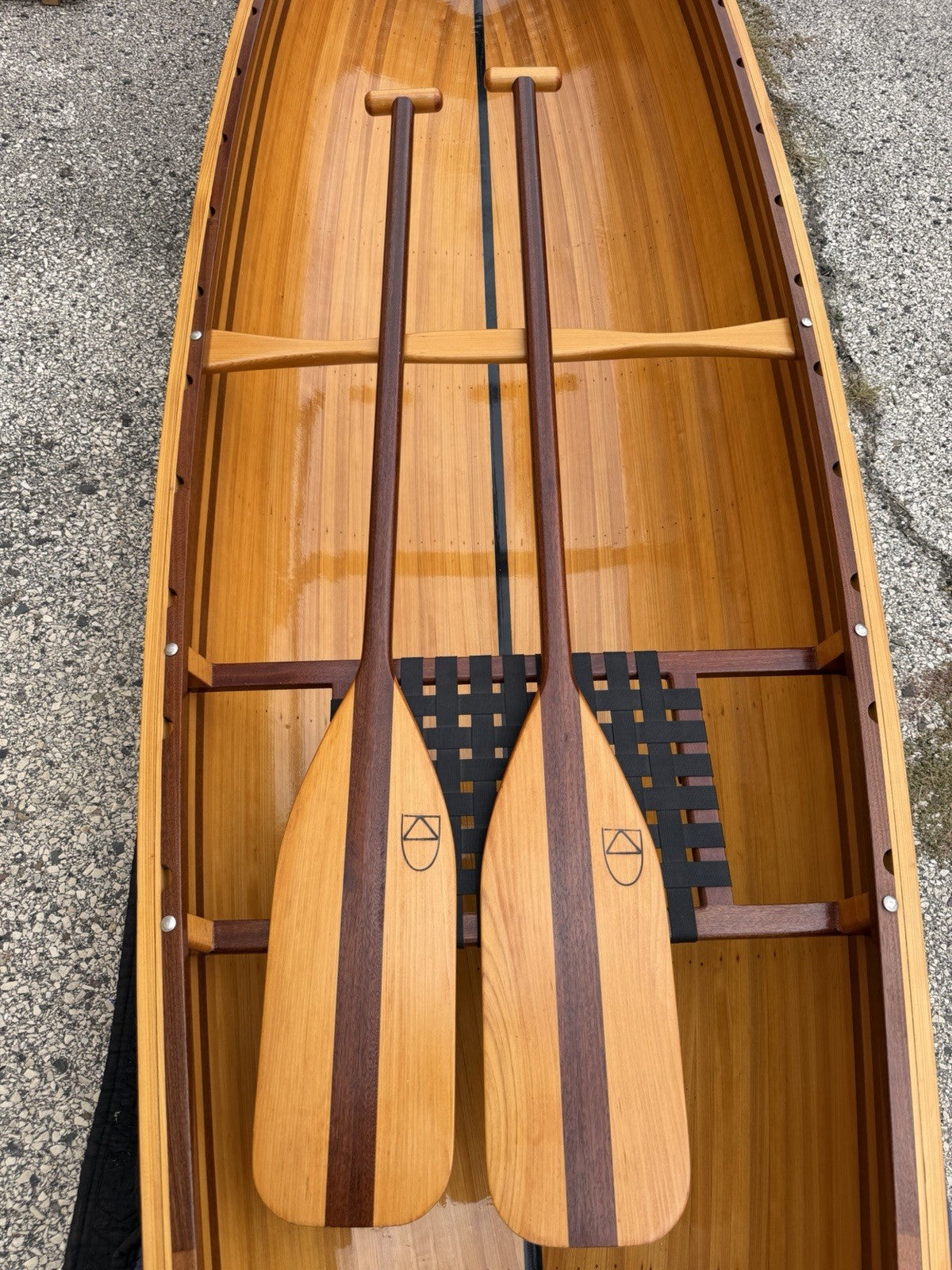 Cedar Strip Built 14' Square Stern Canoe & British Seagull 40 Outboard Motor