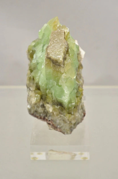 Large Green Calcite Quartz Mineral Geode Specimen Sculpture by Brenda Houston
