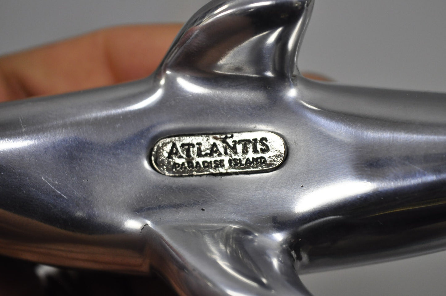 Atlantis Paradise Island Metal & Faux Tortoiseshell 8" Dolphin Sculpture - Pair