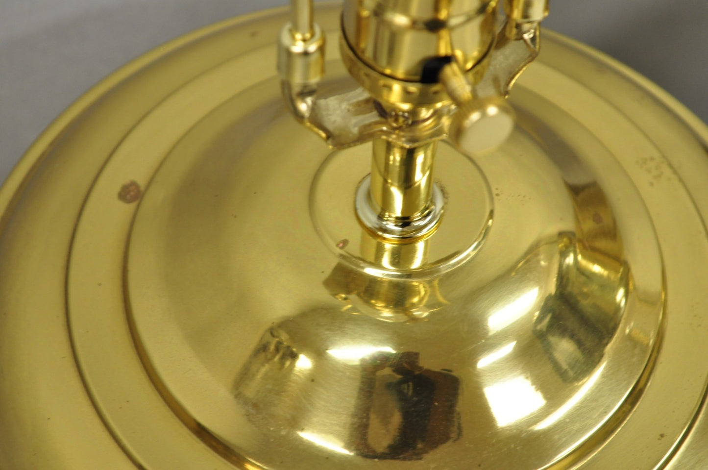 Vintage Frederick Cooper Chinoiserie Double Happiness Brass Drum Table Lamp Pair