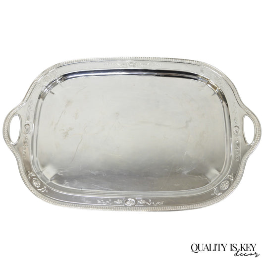 Antique Reed & Barton 04072 English Edwardian Silver Plater Serving Platter Tray