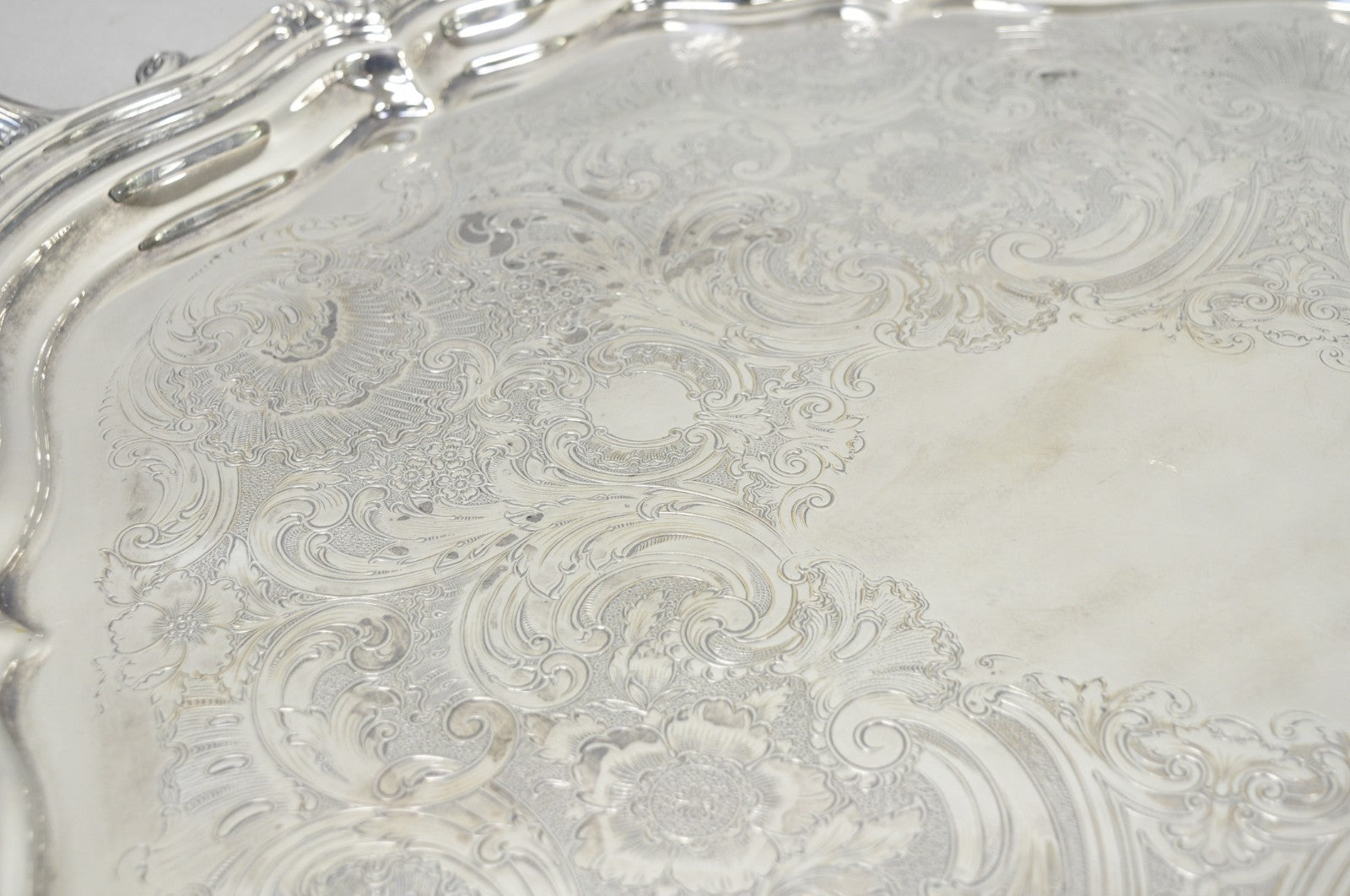 Antique Reed & Barton Winthrop Silver Plated Victorian Bar Serving Platter Tray