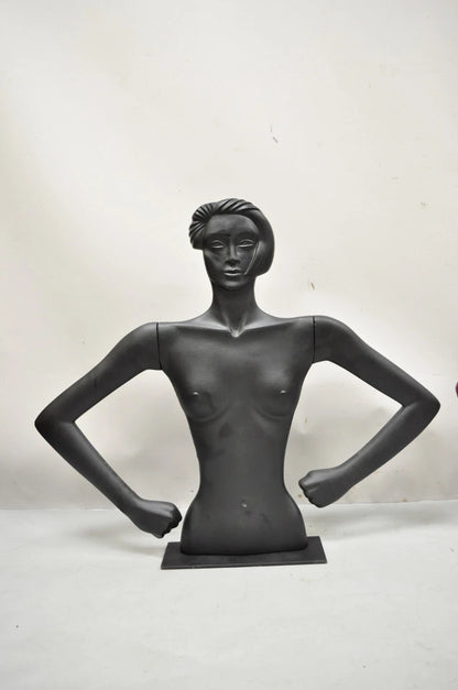Vintage Art Deco Style Male & Female Couple Red & Black Torso Art Mannequins