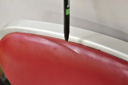 Vintage General Fireproofing GoodForm Aluminum Red Vinyl Side Chairs - a Pair