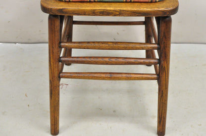 Antique Mission Arts & Crafts Oak Bentwood Slat Back Dining Side Chair