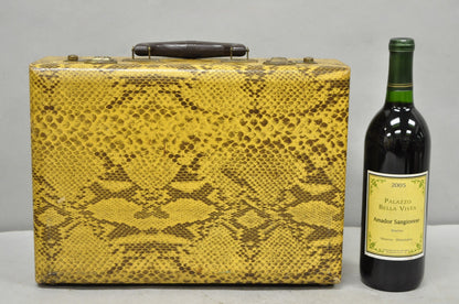 Vintage Mid Century Modern Faux Python Snakeskin Travel Toiletry Case Suitcase