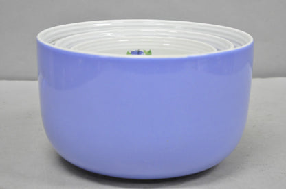 Vintage Hall's "Rose Parade" 1259 Blue Ceramic Nesting Mixing Bowls - Set of 3