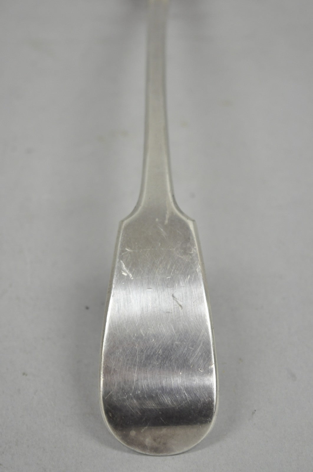 Antique English Victorian Daniel & Arter Fiddle Pattern Silver Plated Soup Ladle