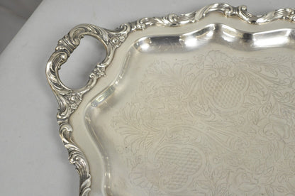 Antique Wallace Baroque Large 28" Silver Plated Serving Bar Tray w/ Handles