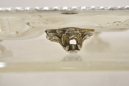 Vintage English Regency Silver Plate Oval Meat Cutlery Serving Platter Tray