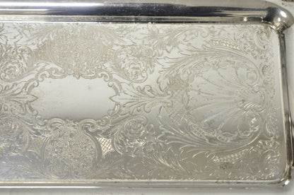 Vintage Victorian Silver Plated Narrow Twin Handle Bar Serving Platter Tray