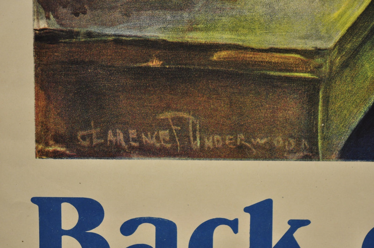 Original 1918 YWCA WWI Poster 'Back Our Girls Over There' by Clarence Underwood