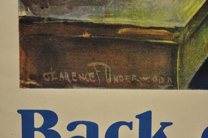 Original 1918 YWCA WWI Poster 'Back Our Girls Over There' by Clarence Underwood