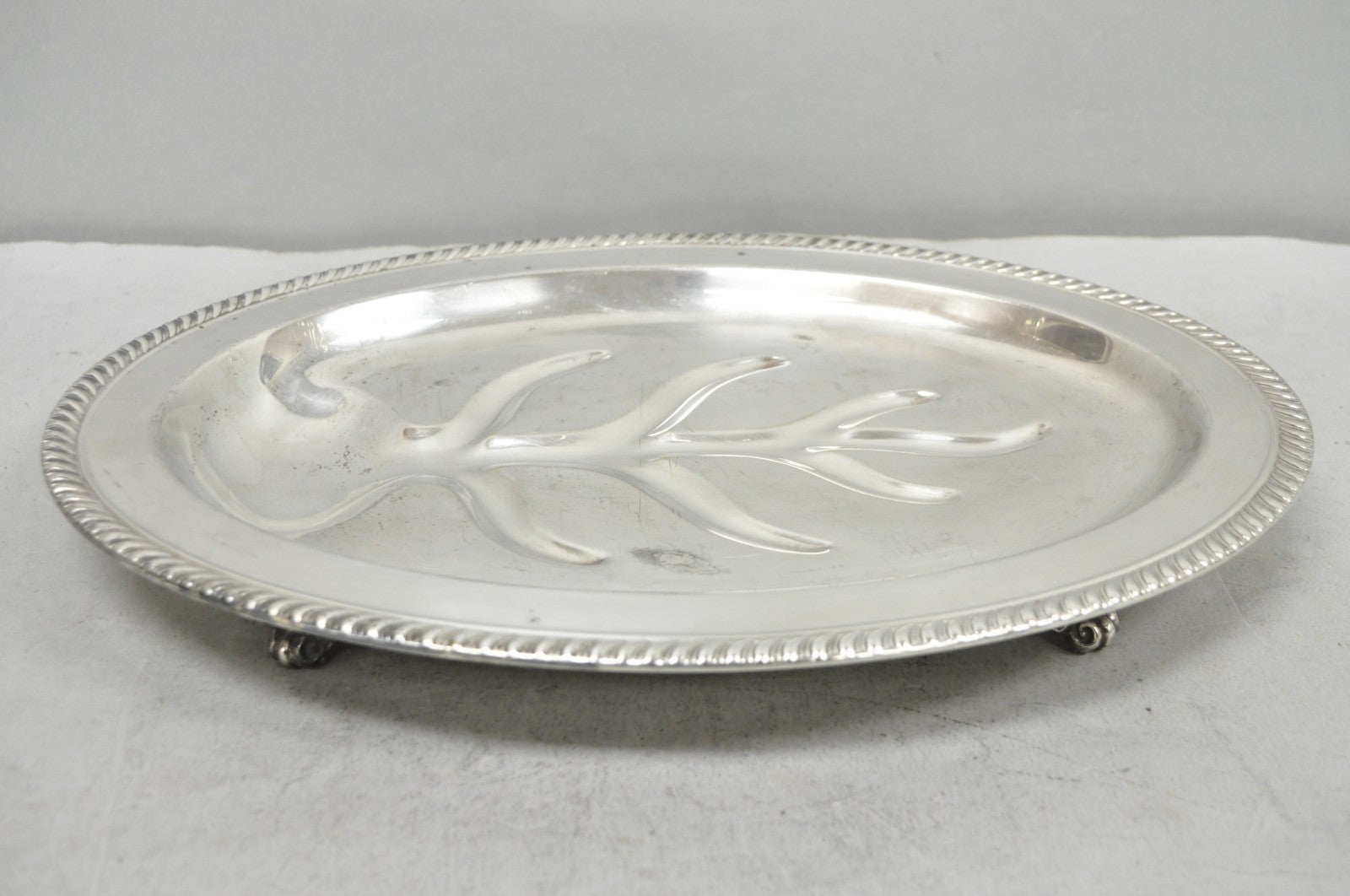 Vintage FB Rogers Silver Plated Oval Meat Cutlery Serving Platter Tray