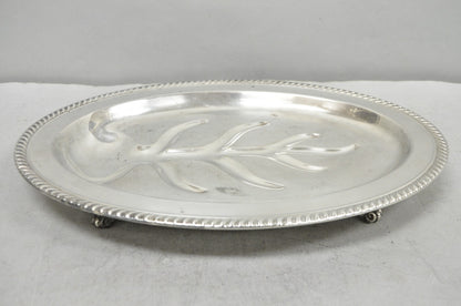 Vintage FB Rogers Silver Plated Oval Meat Cutlery Serving Platter Tray