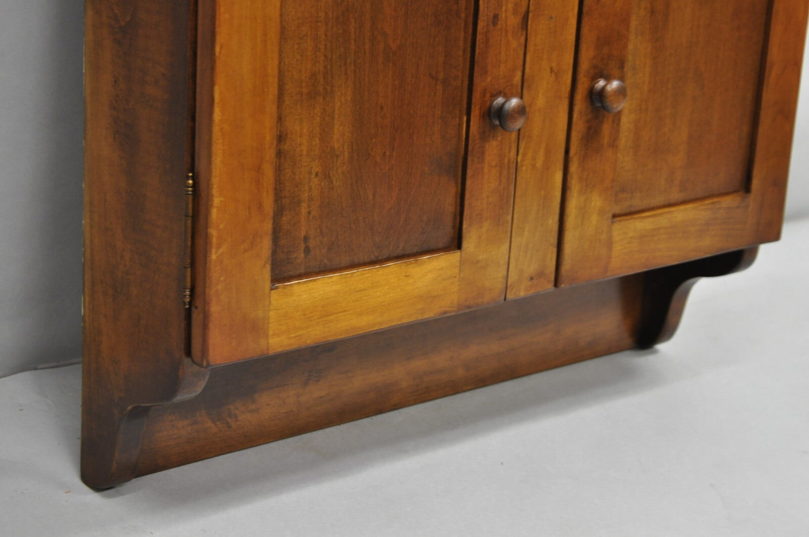 Vintage American Colonial Style Cherry Wood Wall Hanging Hutch Kitchen Cupboard