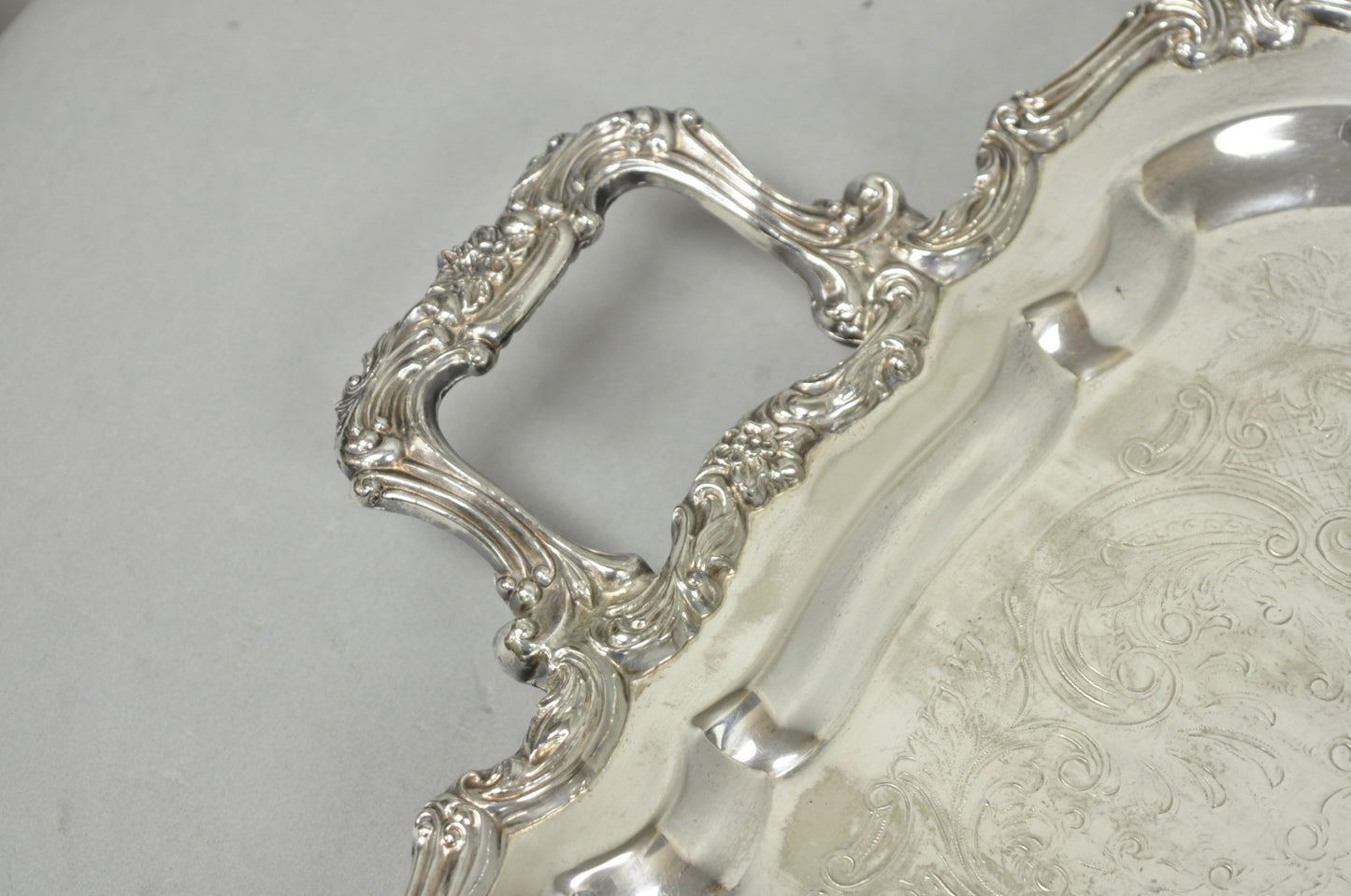 Vintage Taunton Statehouse Victorian Silver Plated Narrow Serving Platter Tray