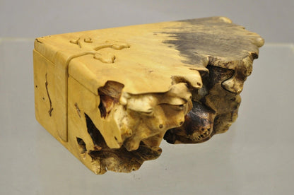Richard Rothbard Mid Century Modern Burl Wood Live Edge Puzzle Jewelry Box