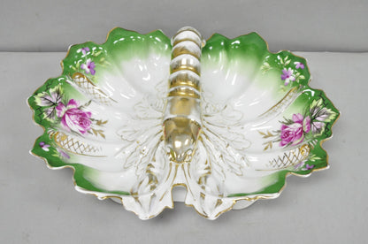 Antique Bavarian German Porcelain Gold Gilded Hand Painted Lobster Divided Dish