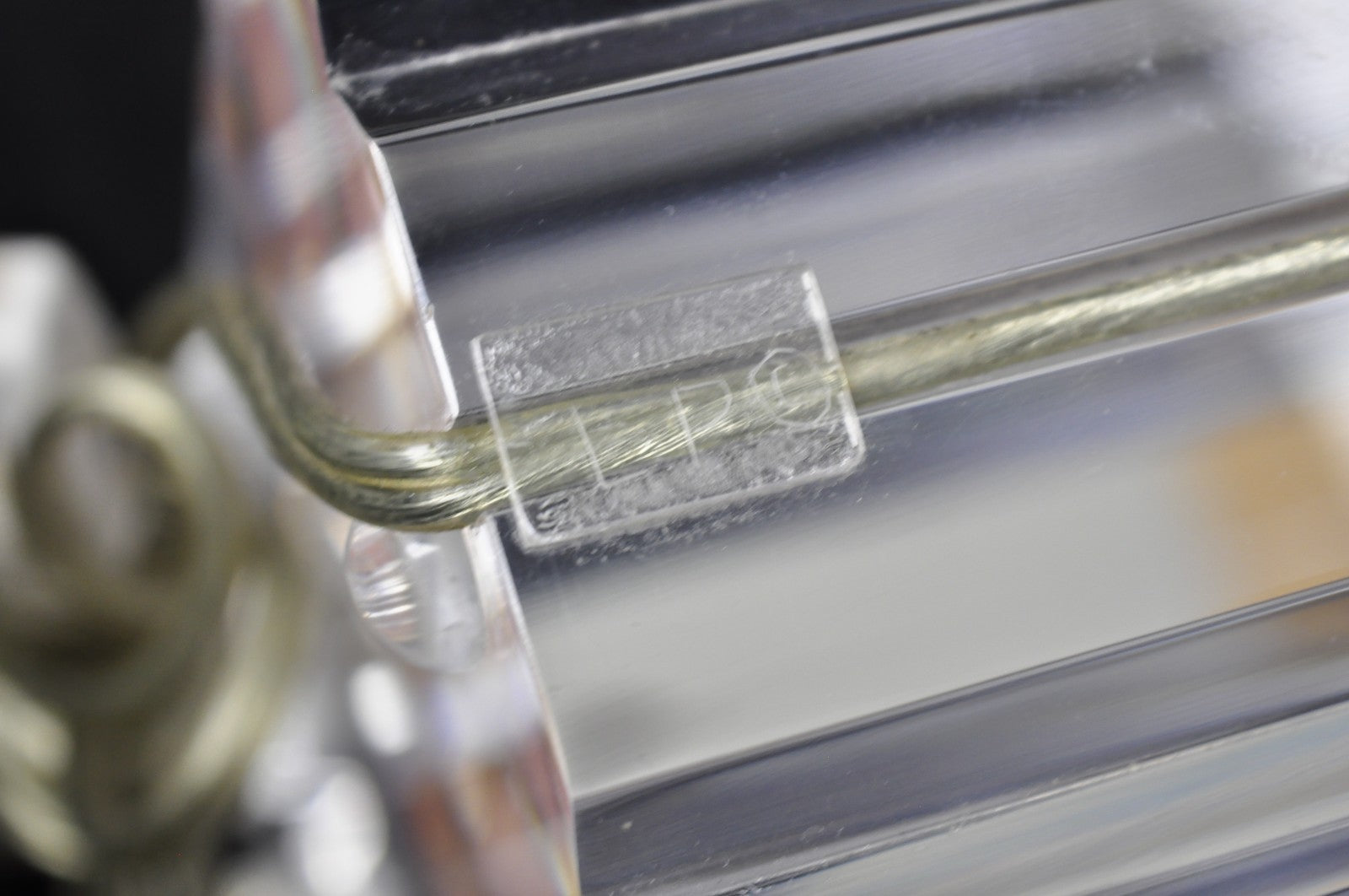 Vintage Les Prismatiques Heavy Lucite Acrylic Waterfall Arch Chrome Table Lamp