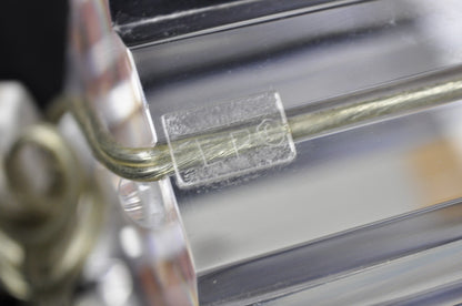 Vintage Les Prismatiques Heavy Lucite Acrylic Waterfall Arch Chrome Table Lamp