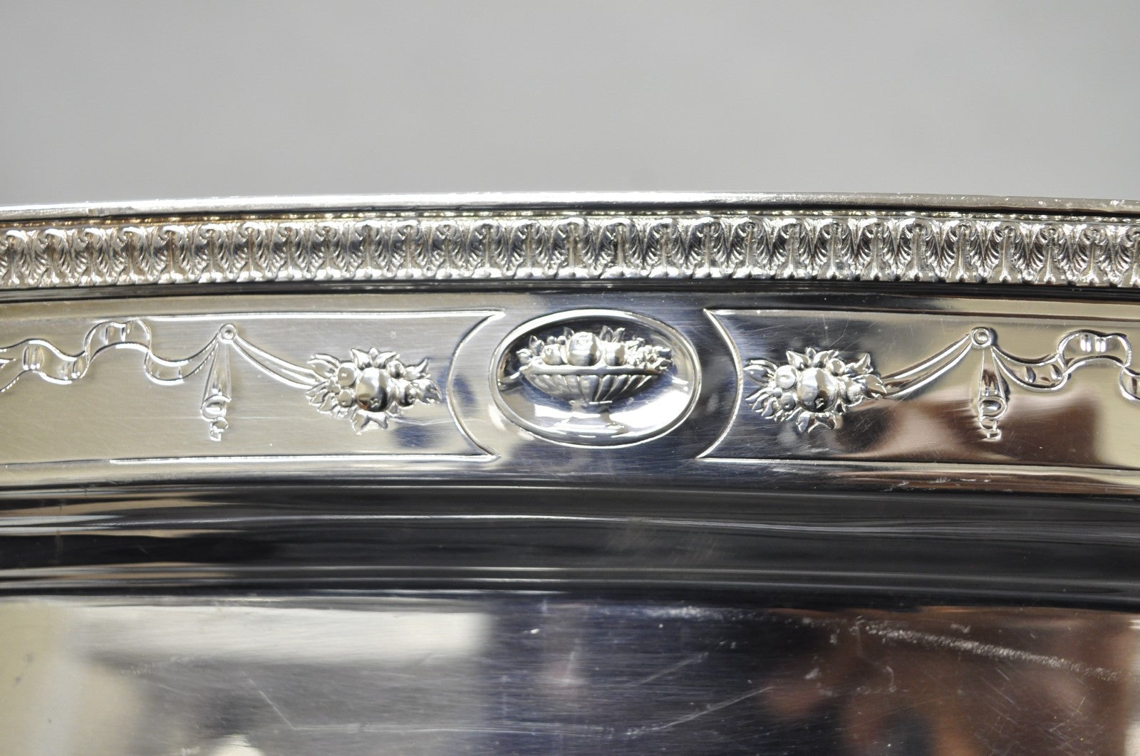 Antique Reed & Barton 04072 English Edwardian Silver Plater Serving Platter Tray