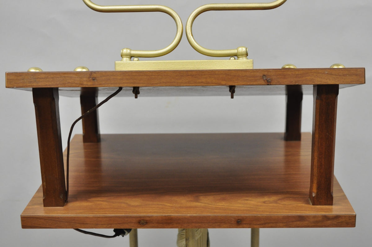 Vintage Victorian Lighted Podium Metal Column Pedestal Base Lectern Book Stand