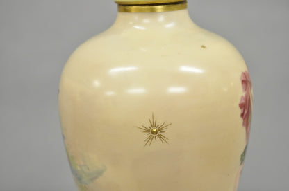 Antique Royal Vienna Austrian Porcelain 21" Hand Painted Red Urn Vase with Lid