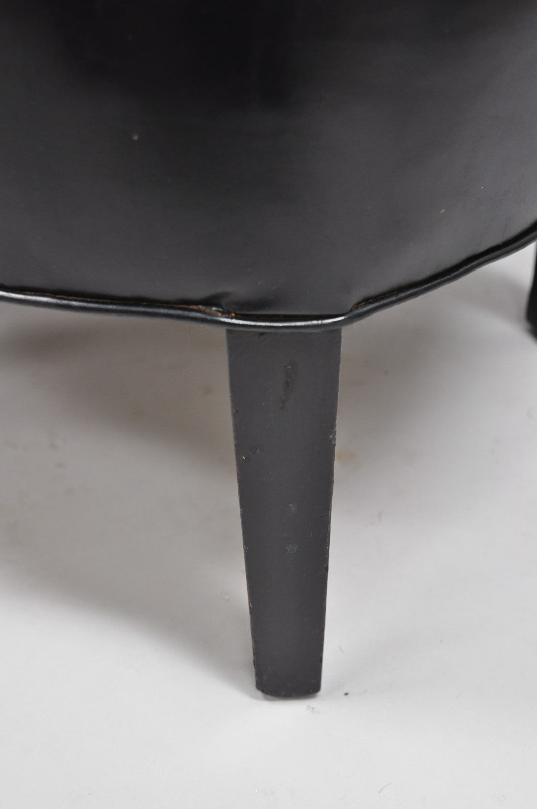 Vintage Mid Century Modern Low Black Barrel Back Lounge Club Chairs - a Pair