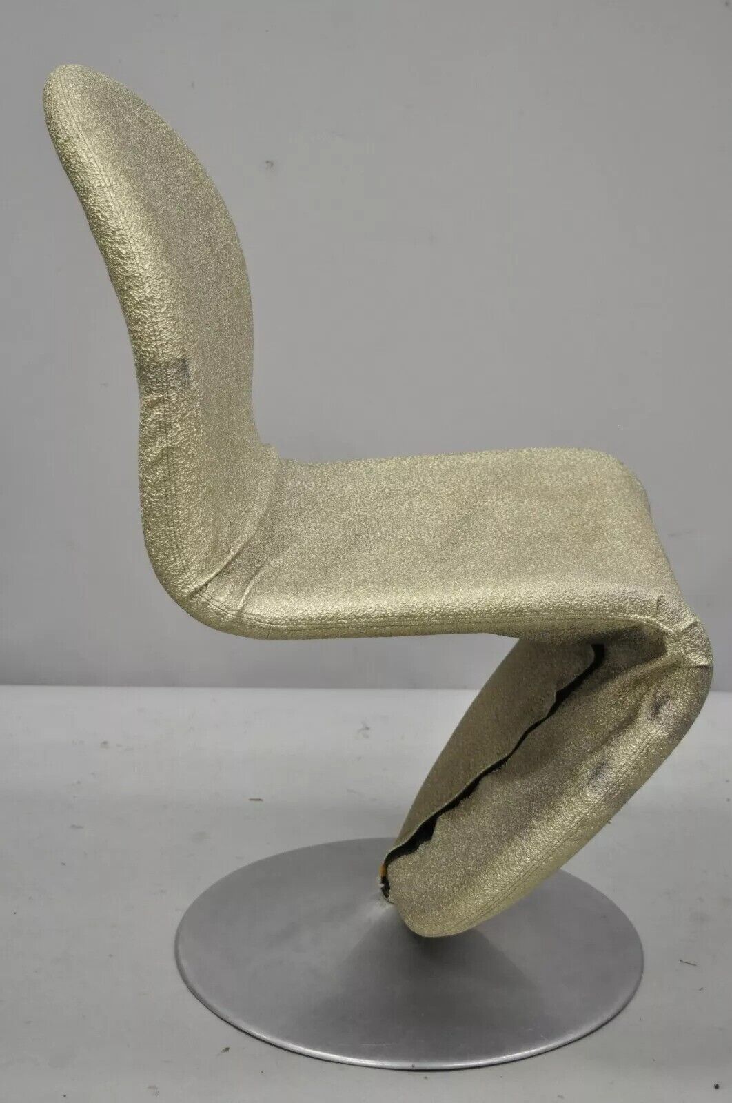 Vintage Verner Panton 1-2-3 System Fritz Hansen Mid Century Gold Dining Chair