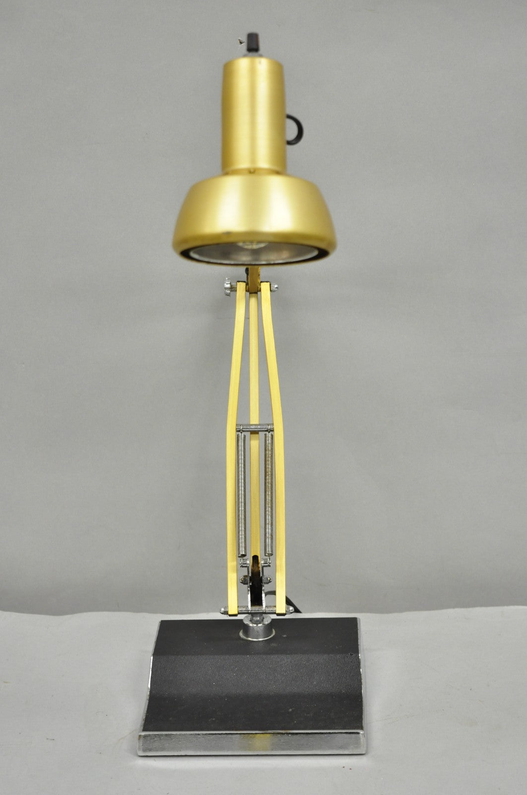 Vintage Mid Century Modern Small Brass Architects Drafting Desk Lamp by Electrix