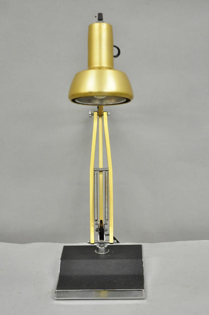 Vintage Mid Century Modern Small Brass Architects Drafting Desk Lamp by Electrix
