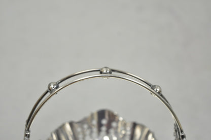 Antique Wallace Bros Victorian Silver Plated Reticulated Small Basket Nut Dish