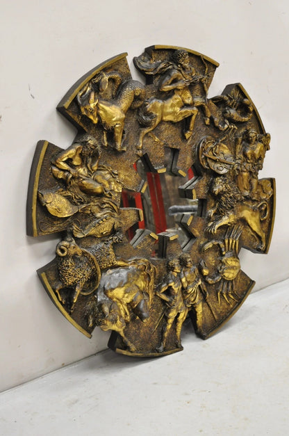 Vintage Finesse Originals Mid Century Modern Fiberglass Zodiac Sign Wall Mirror