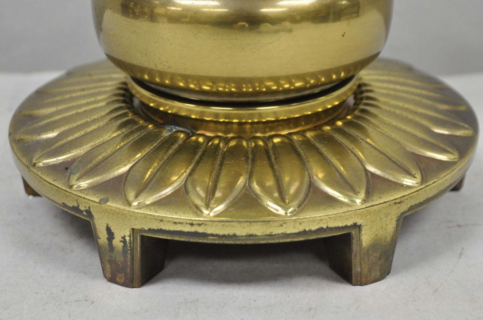 Vintage Stiffel Hollywood Regency Tall Brass Candlestick Column Table Lamp